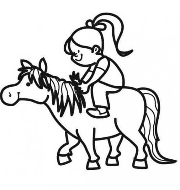 Zeichnung Reiterhof sehr einfach