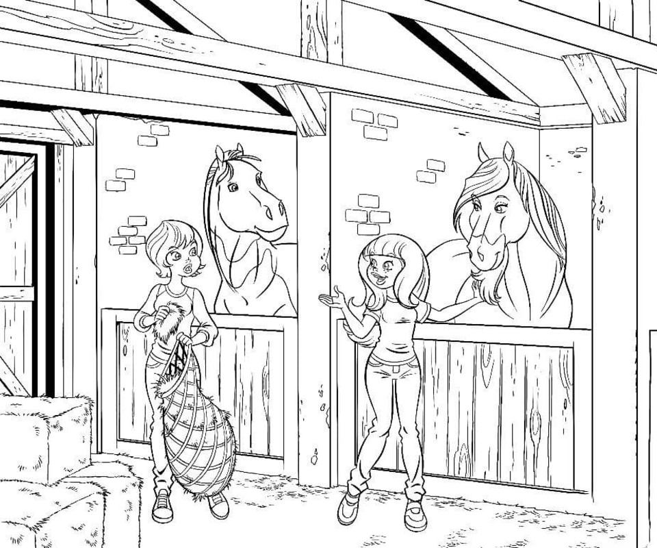 Zeichnung Reiterhof skizzieren