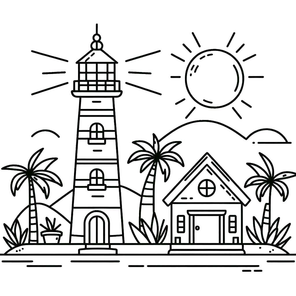 Zeichnung von Leuchtturm druckbar