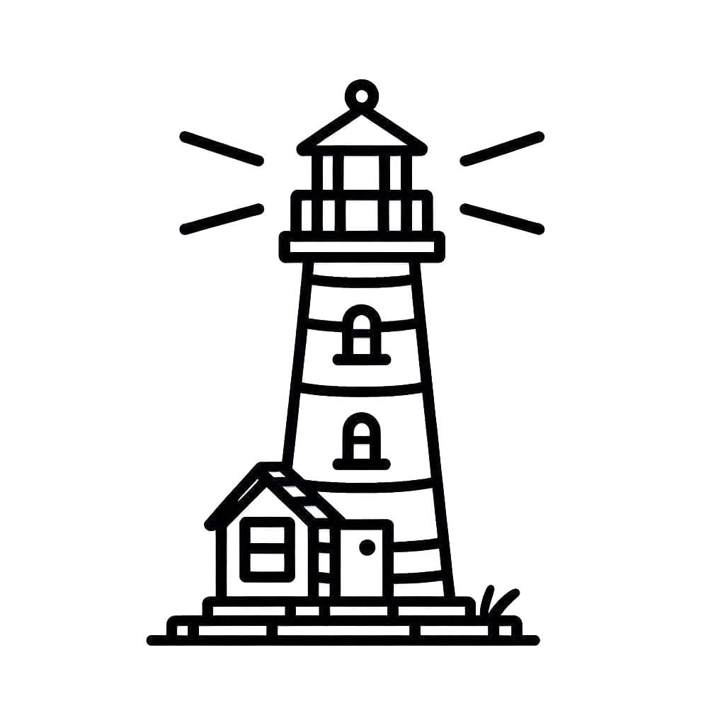 Zeichnung von Leuchtturm einfach