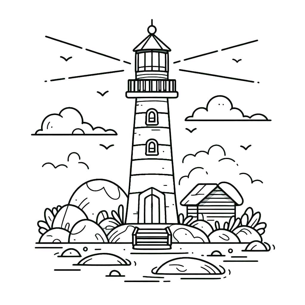 Zeichnung von Leuchtturm kostenlos