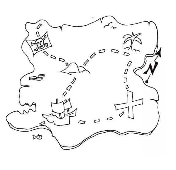 Ziehen Schatzkarte einfach für Kinder