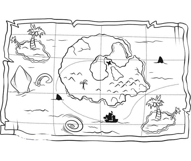 Ziehen Schatzkarte schlicht