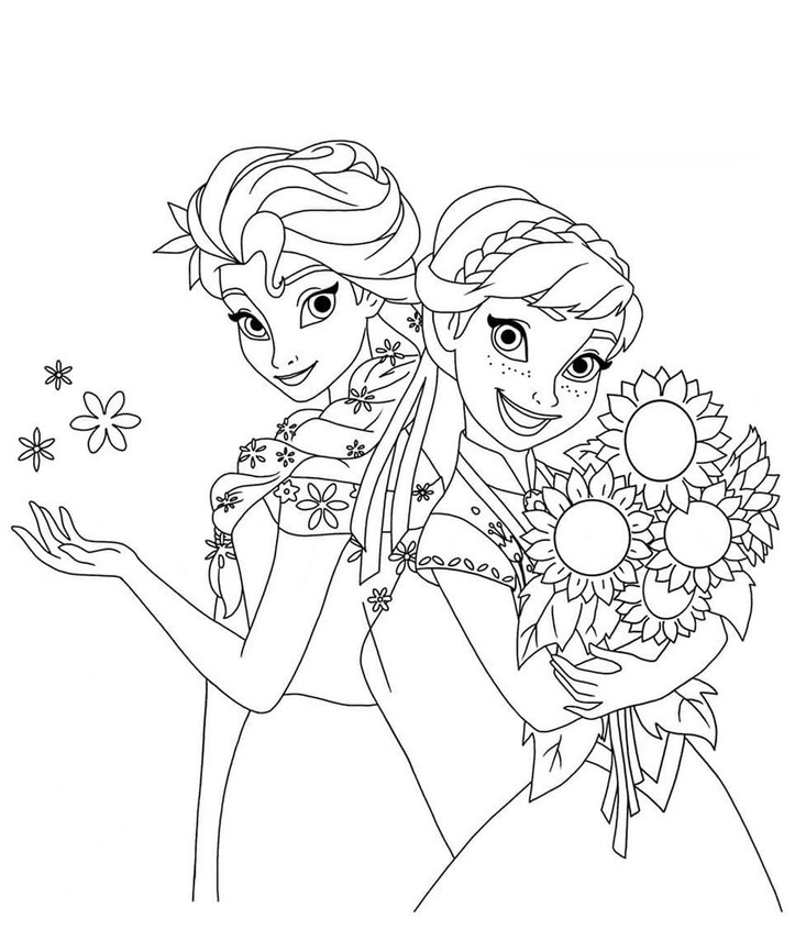 Elsa und Anna kostenlos druckbare einfach