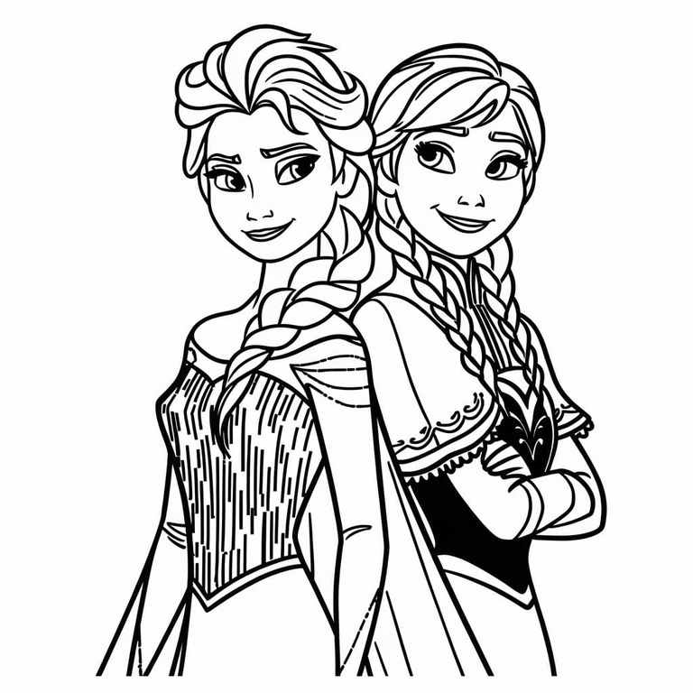 Elsa und Anna kostenlos zum Ausdrucken für Kinder