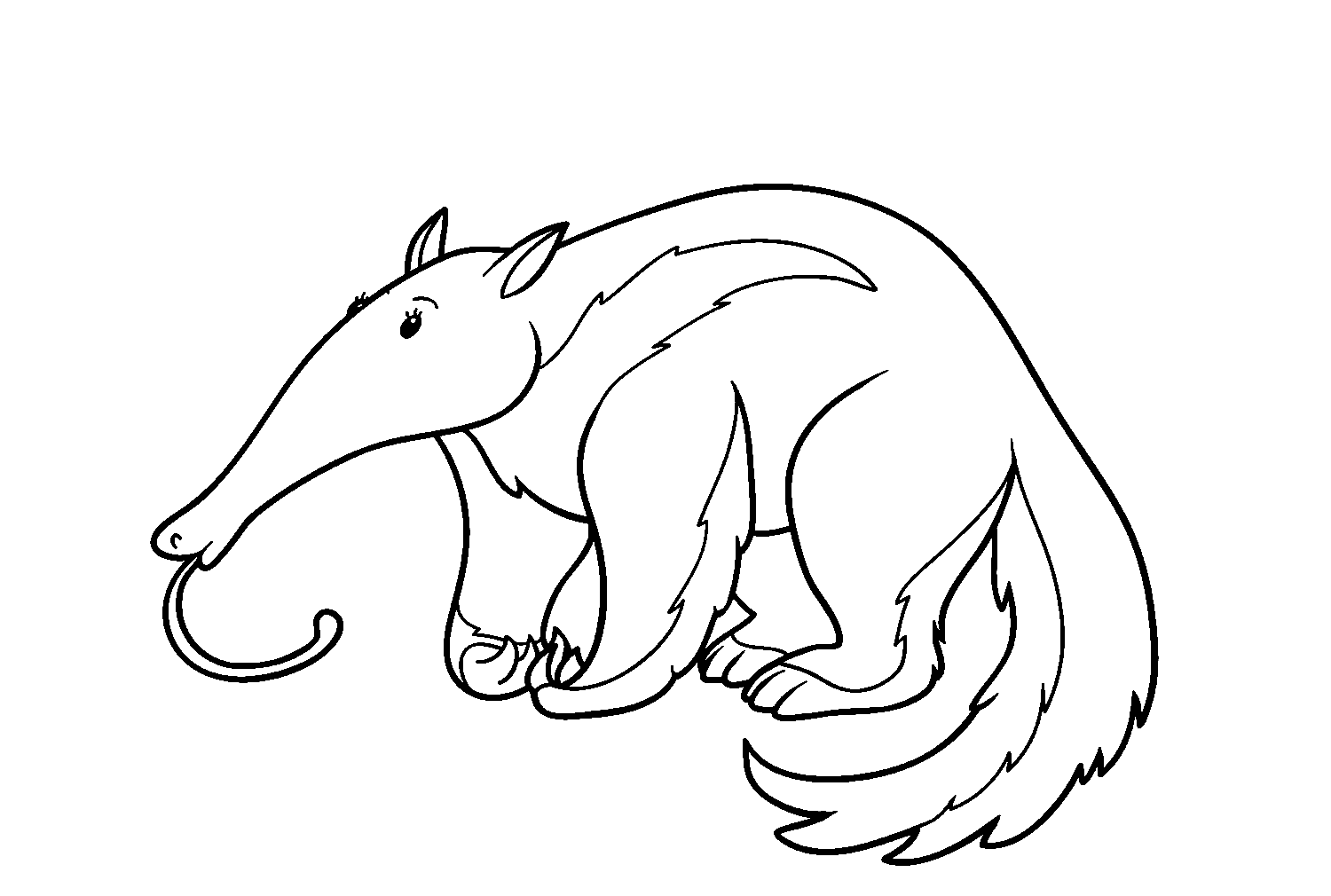 Zeichnen Ameisenbären kostenlos einfach