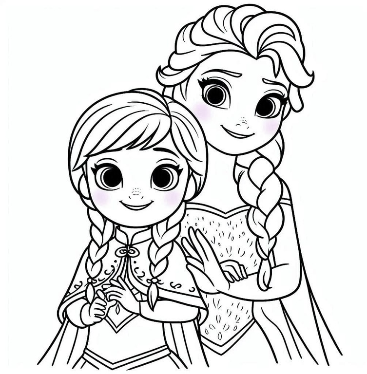 Zeichnen Elsa und Anna Niedlich