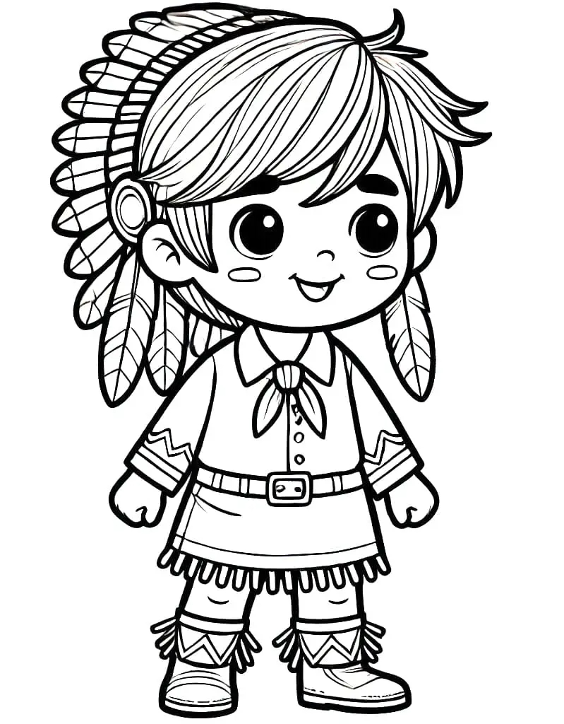 Zeichnen Indianer druckbare basisch