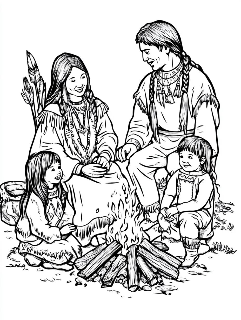 Zeichnen Indianer druckbare schlicht