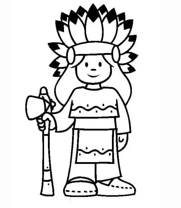 Zeichnen Indianer für Kinder