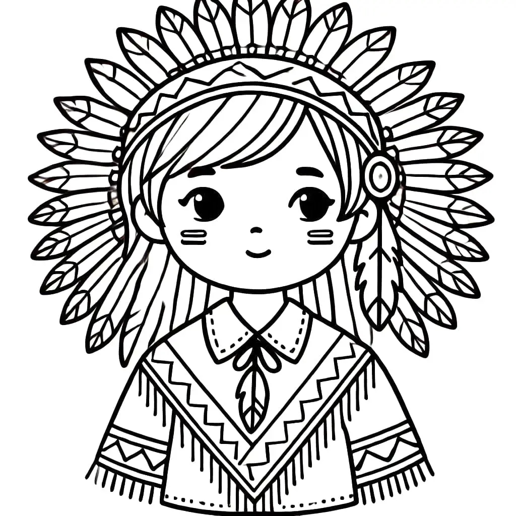 Zeichnen Indianer kostenlos basisch