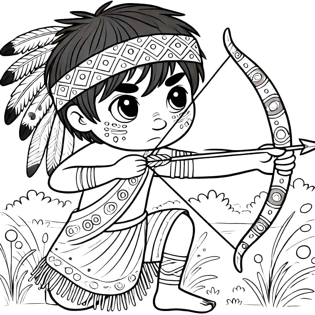 Zeichnen Indianer kostenlos druckbare einfach