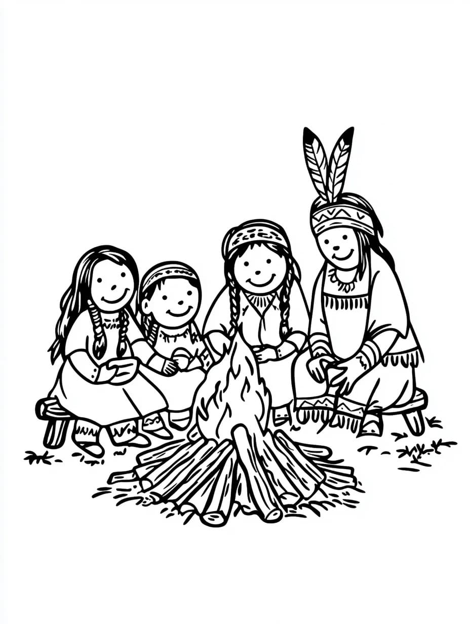 Zeichnen Indianer kostenlos druckbare schlicht