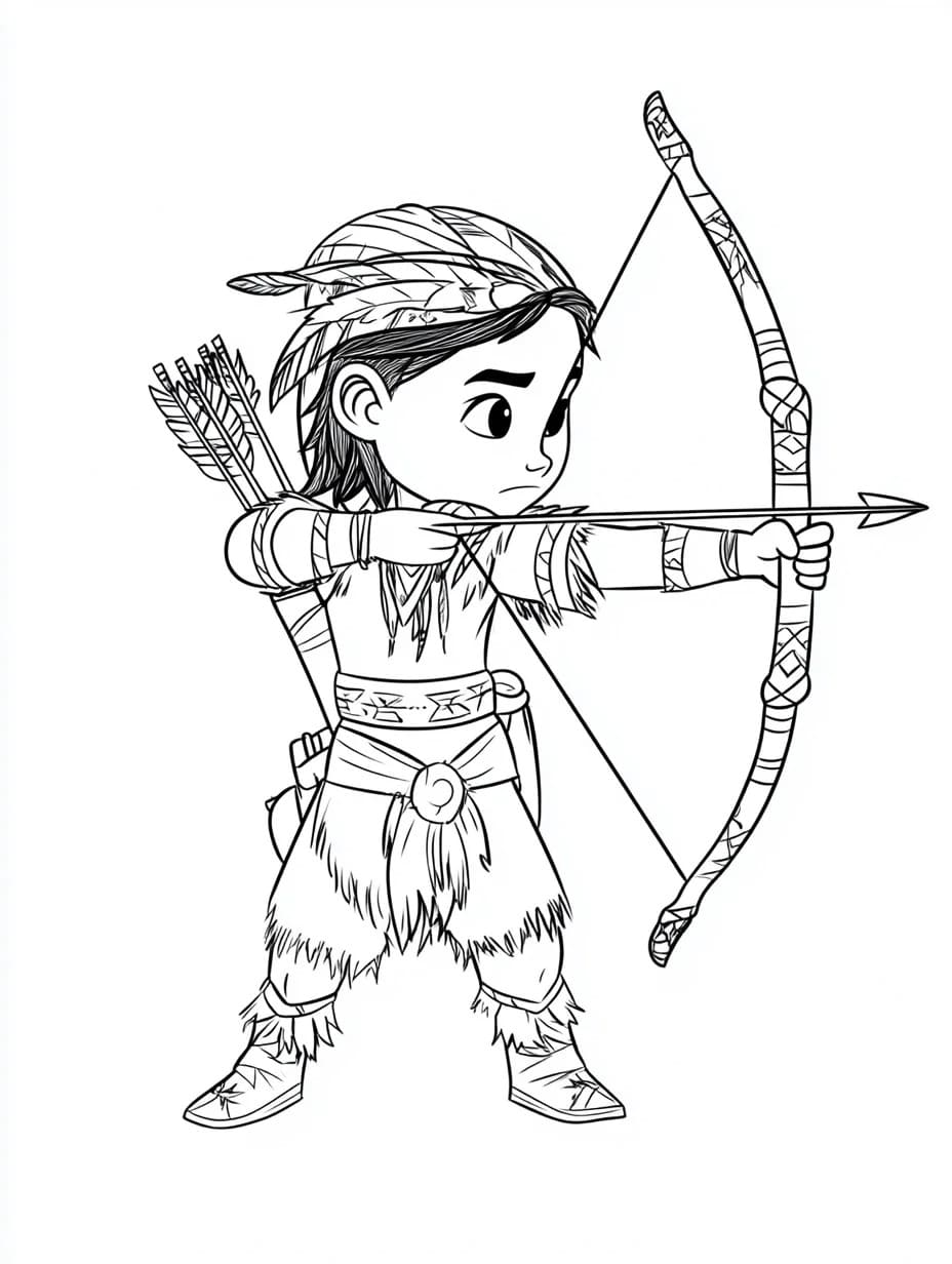 Zeichnen Indianer Schlicht