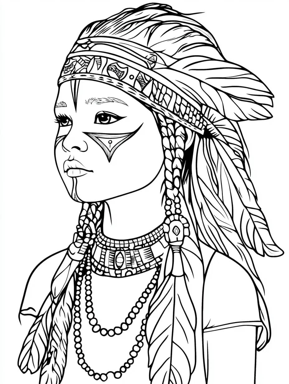 Zeichnen Indianer zum Ausdrucken