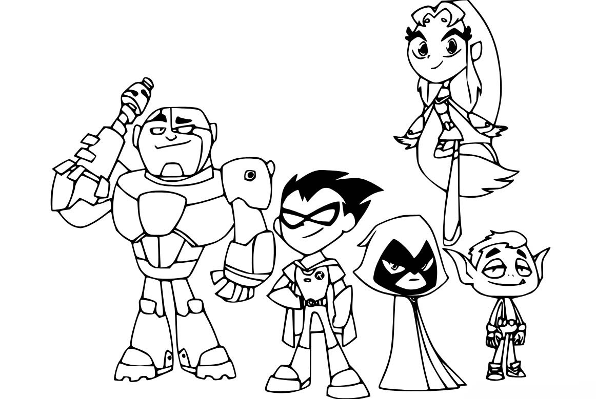 Zeichnen Teen Titans Go kostenlos druckbar