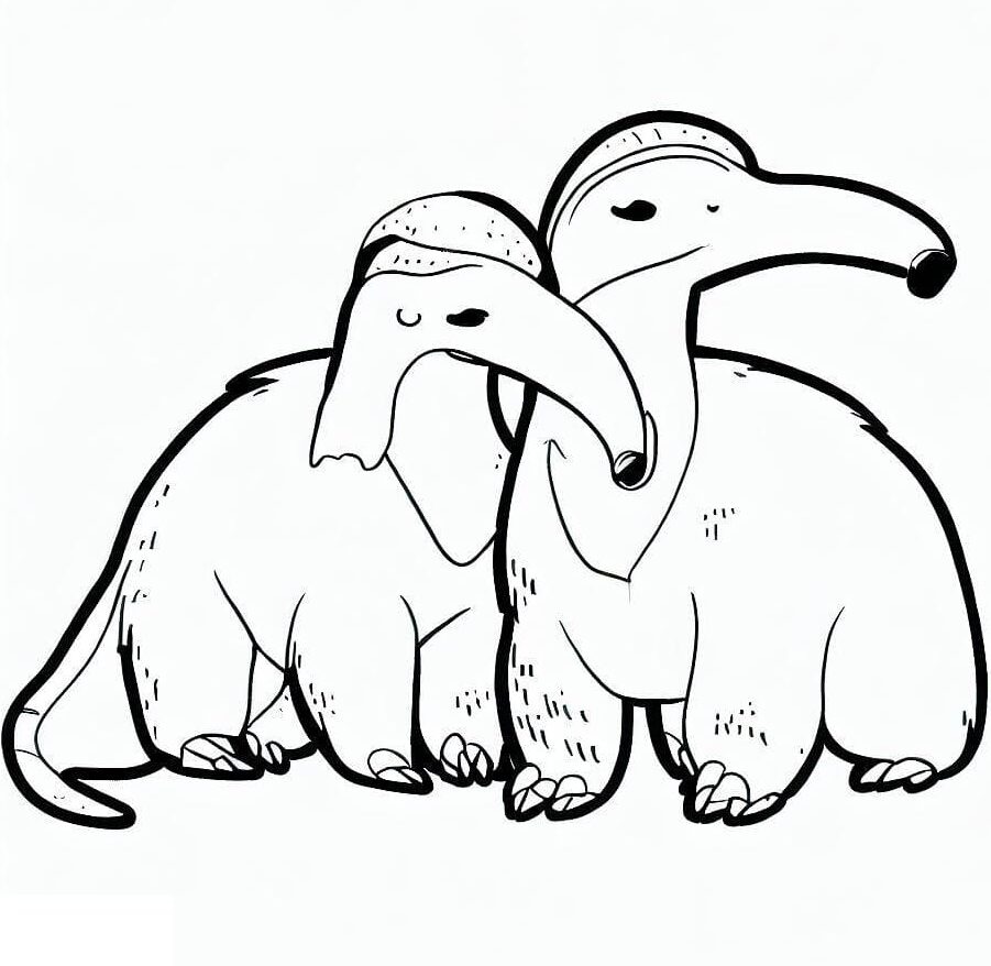 Zeichnen zwei Ameisenbären