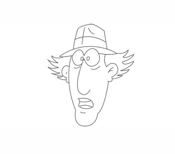 Zeichnung von Inspector Gadget Gesicht