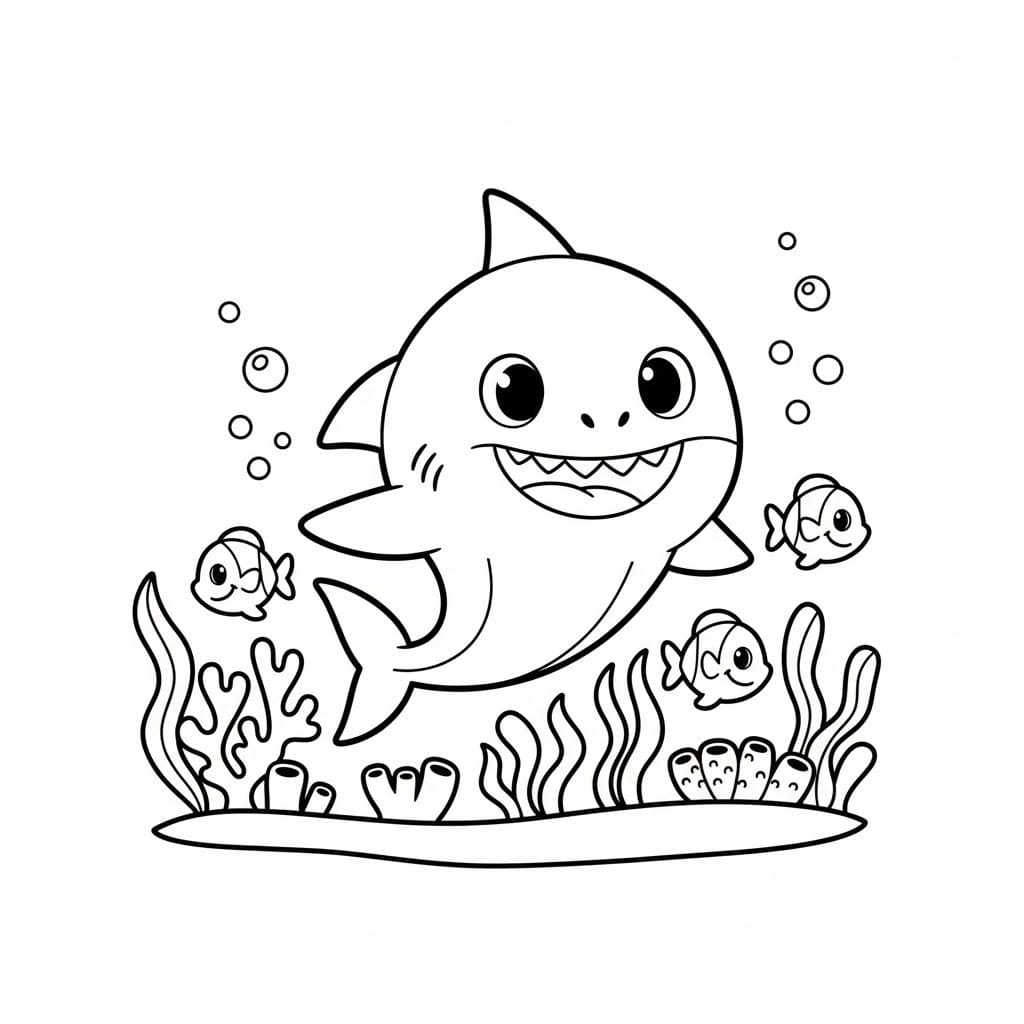 Baby Shark kostenlos druckbar für Kinder