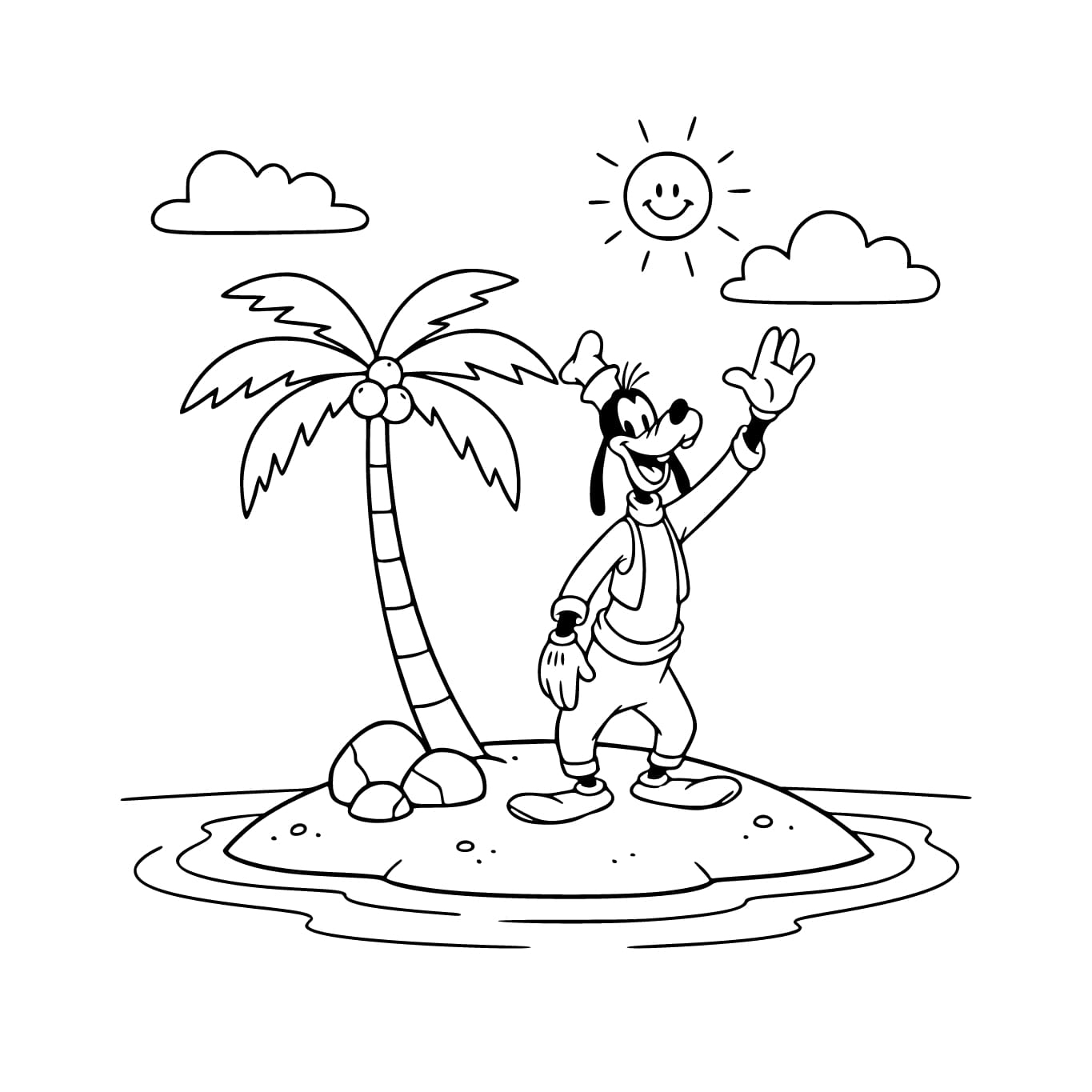 Goofy kostenlos druckbar für Kinder