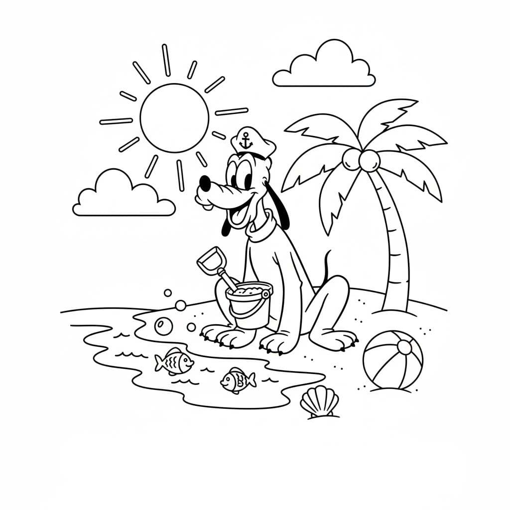 Pluto kostenlos druckbar für Kinder