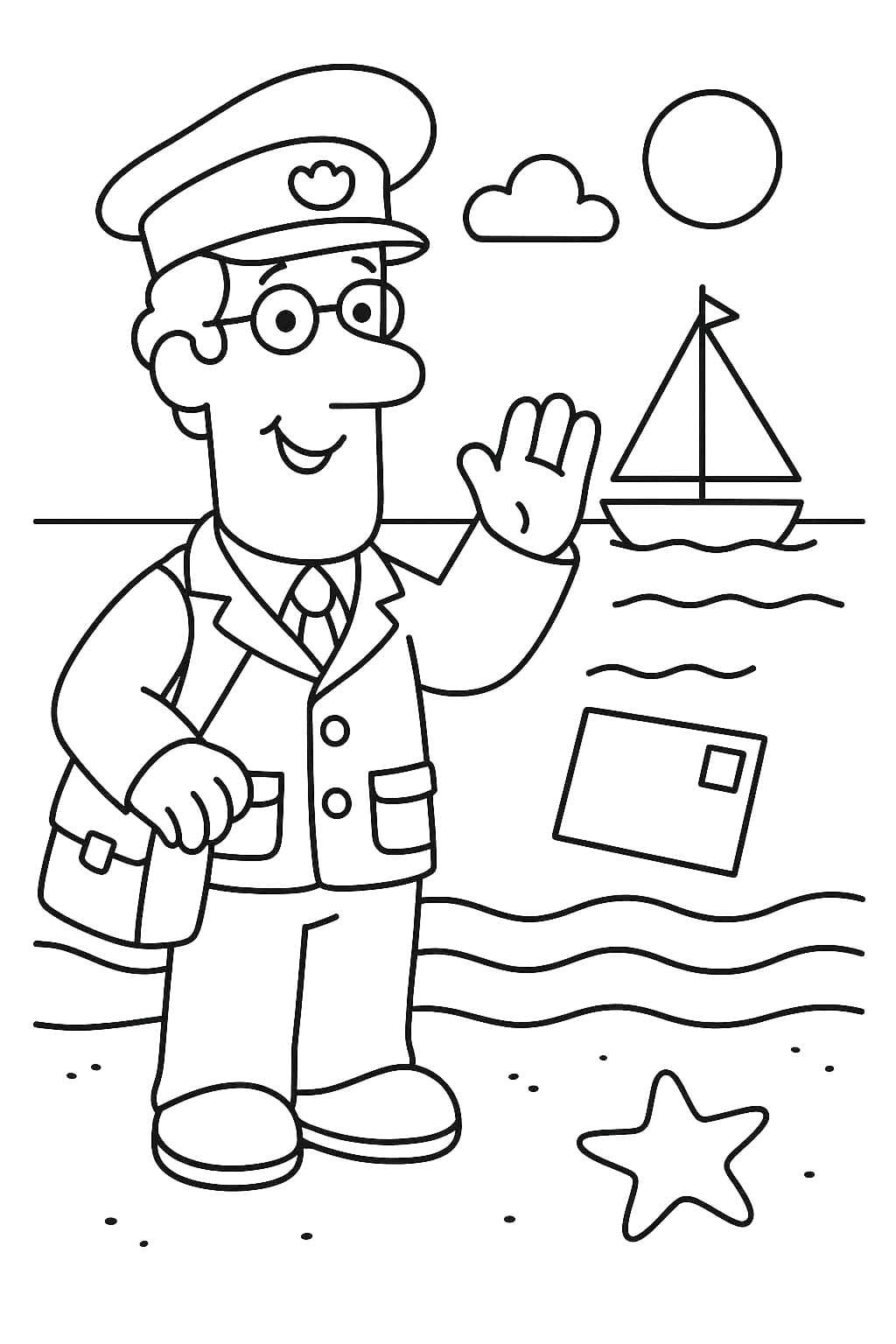 Postbote Pat druckbar für Kinder