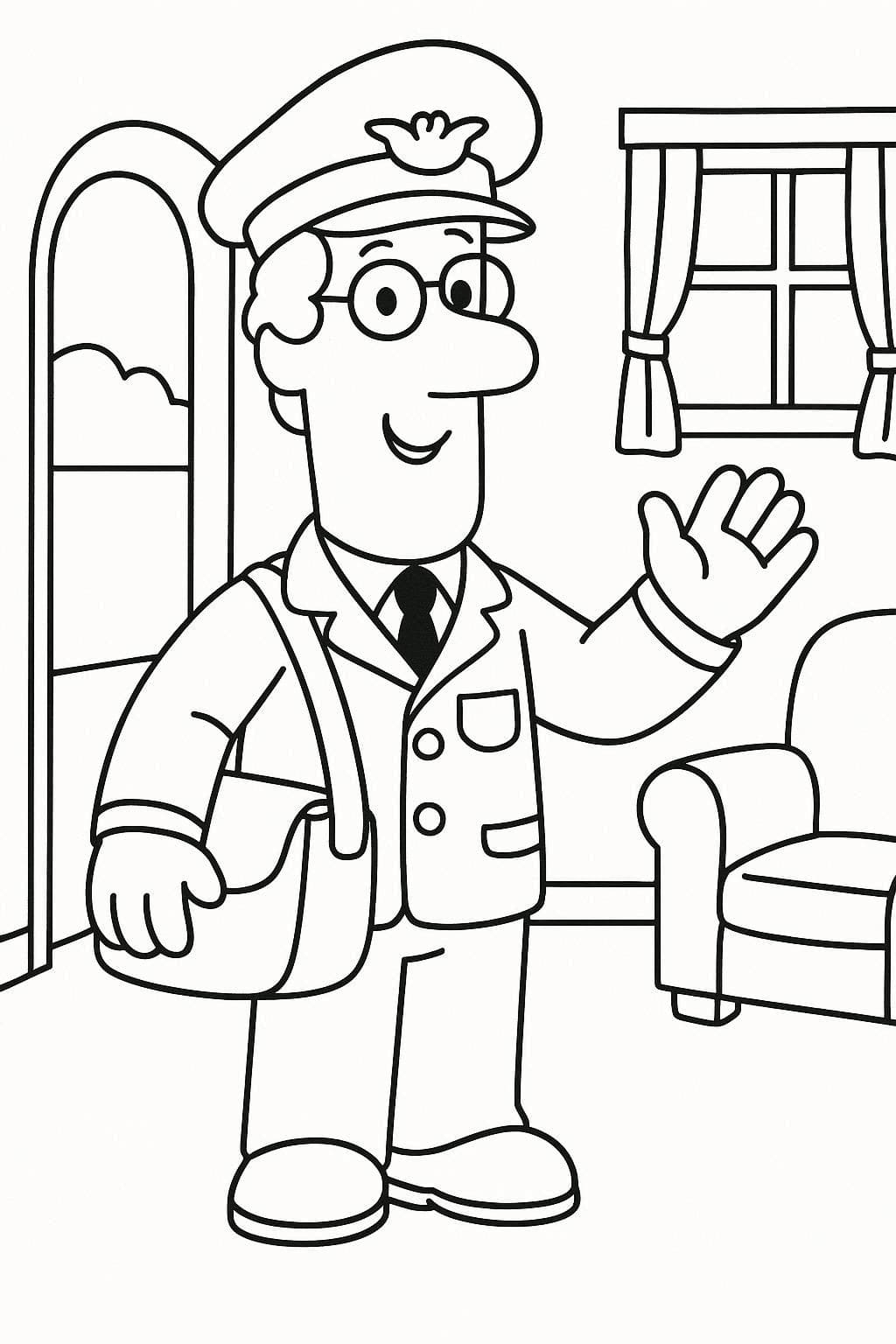 Postbote Pat zum Ausdrucken für Kinder