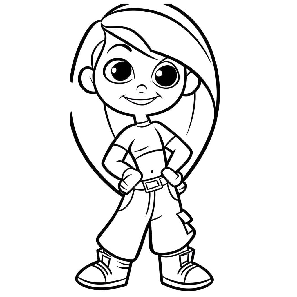 Zeichne Kim Possible für Kinder