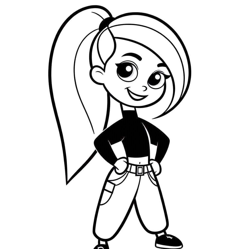 Zeichne Kim Possible kostenlos für Kinder