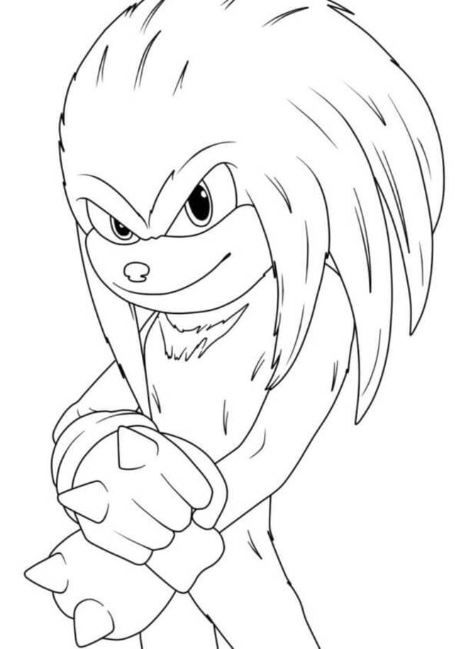 Zeichne Knuckles druckbare kostenlos basisch