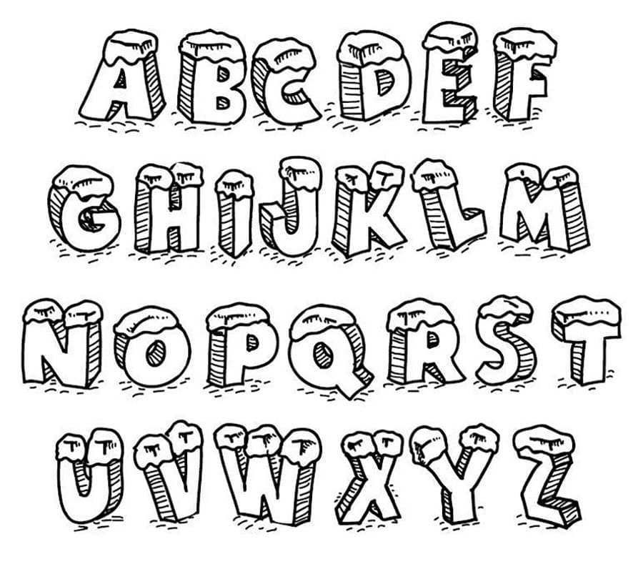 Zeichnen Alphabet kostenlos druckbar basisch