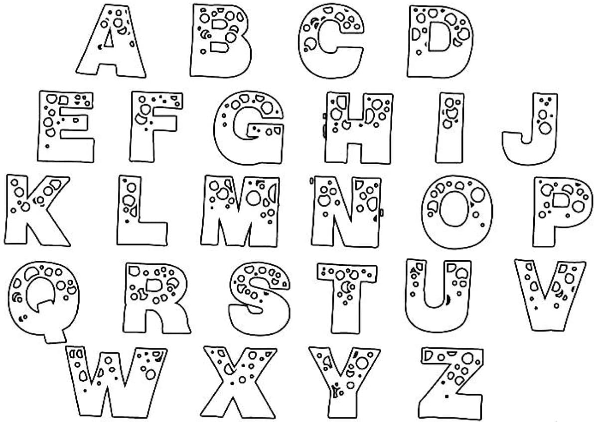 Zeichnen Alphabet kostenlos druckbar schlicht