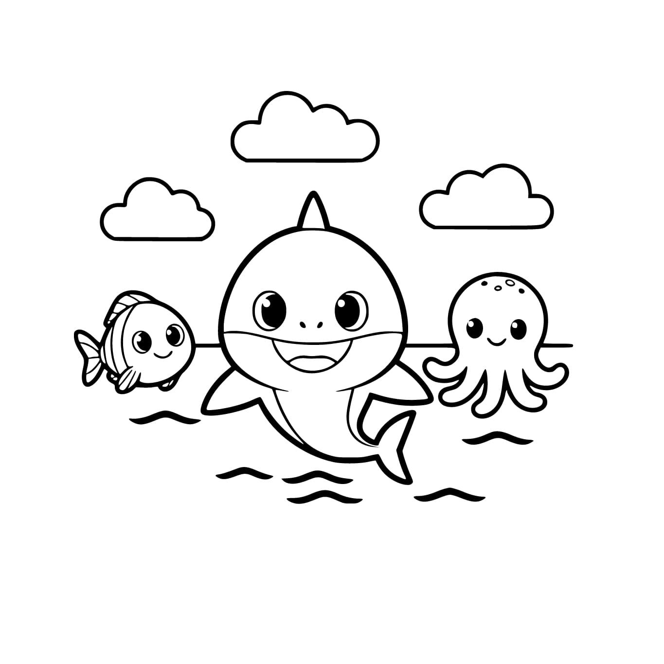 Zeichnen Baby Shark basisch