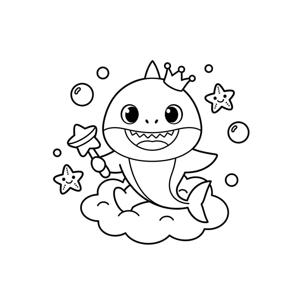 Zeichnen Baby Shark schlicht