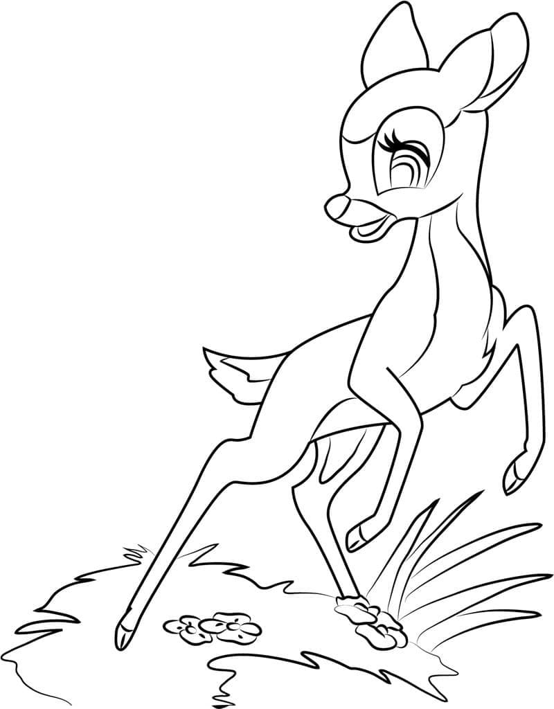 Zeichnen Bambi kostenlos schlicht