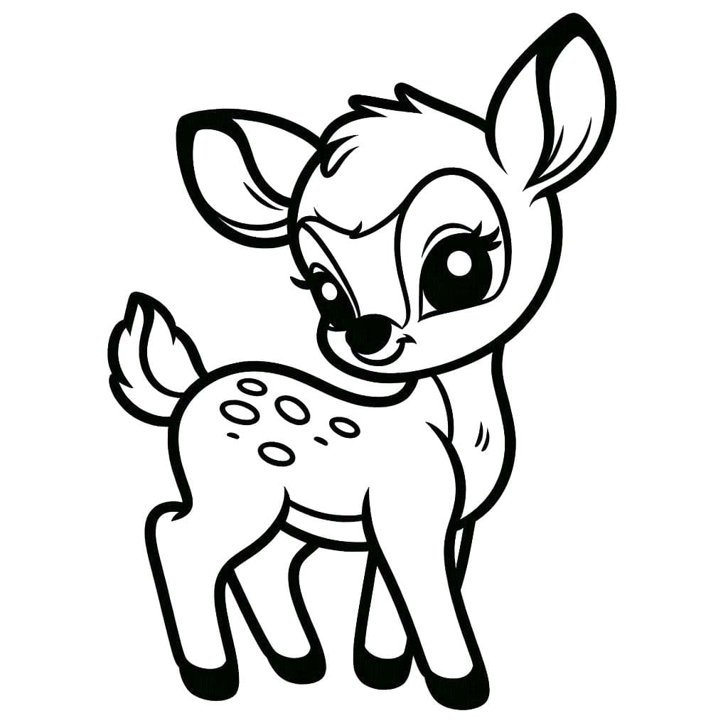 Zeichnen Bambi zum Ausdrucken