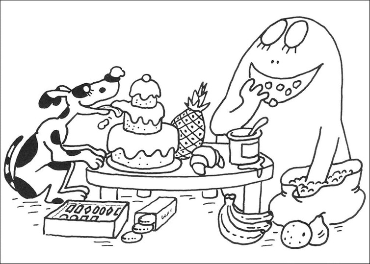 Zeichnen Barbapapa kostenlos schlicht