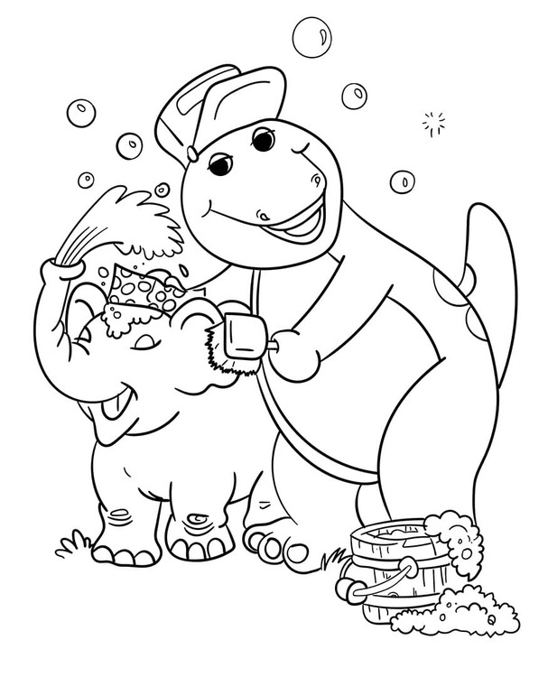 Zeichnen Barney und seine Freunde schlicht