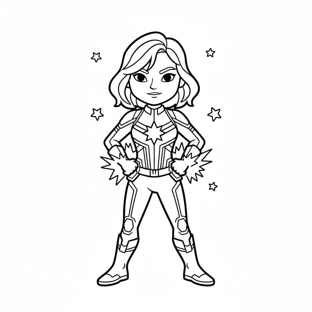 Zeichnen Captain Marvel basisch