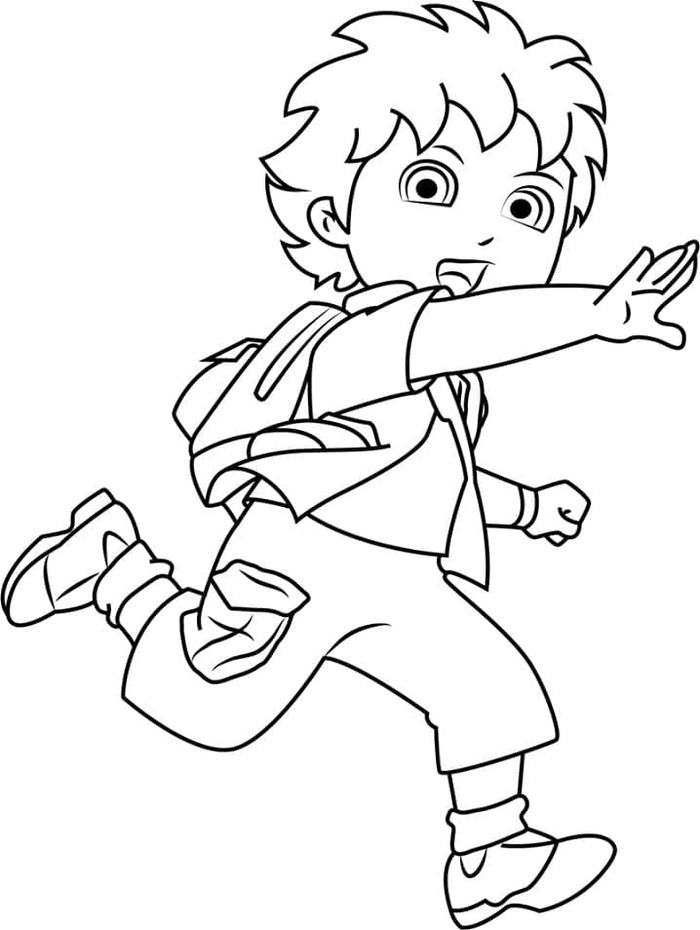 Zeichnen Diego kostenlos für Kinder