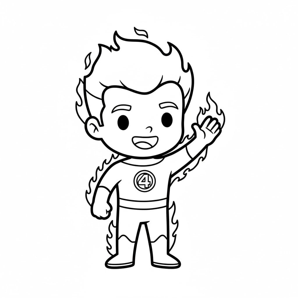 Zeichnen Fantastic Four druckbar einfach