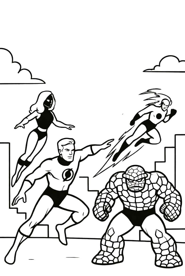 Zeichnen Fantastic Four kostenlos basisch