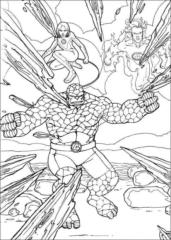 Zeichnen Fantastic Four kostenlos für Kinder