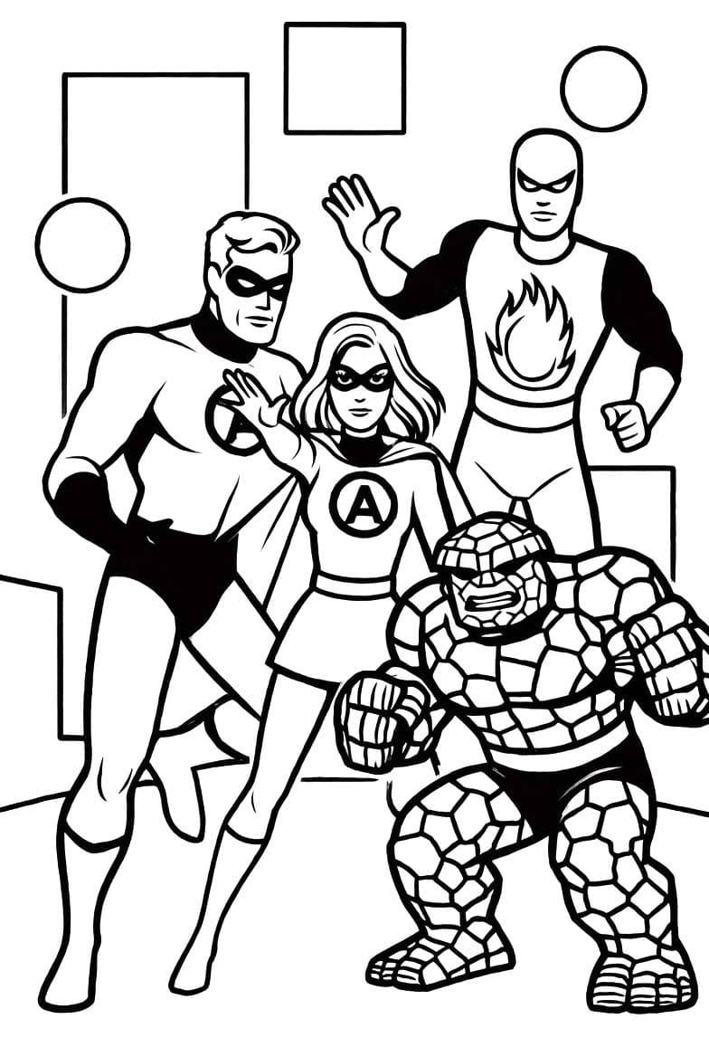 Zeichnen Fantastic Four zum Ausdrucken