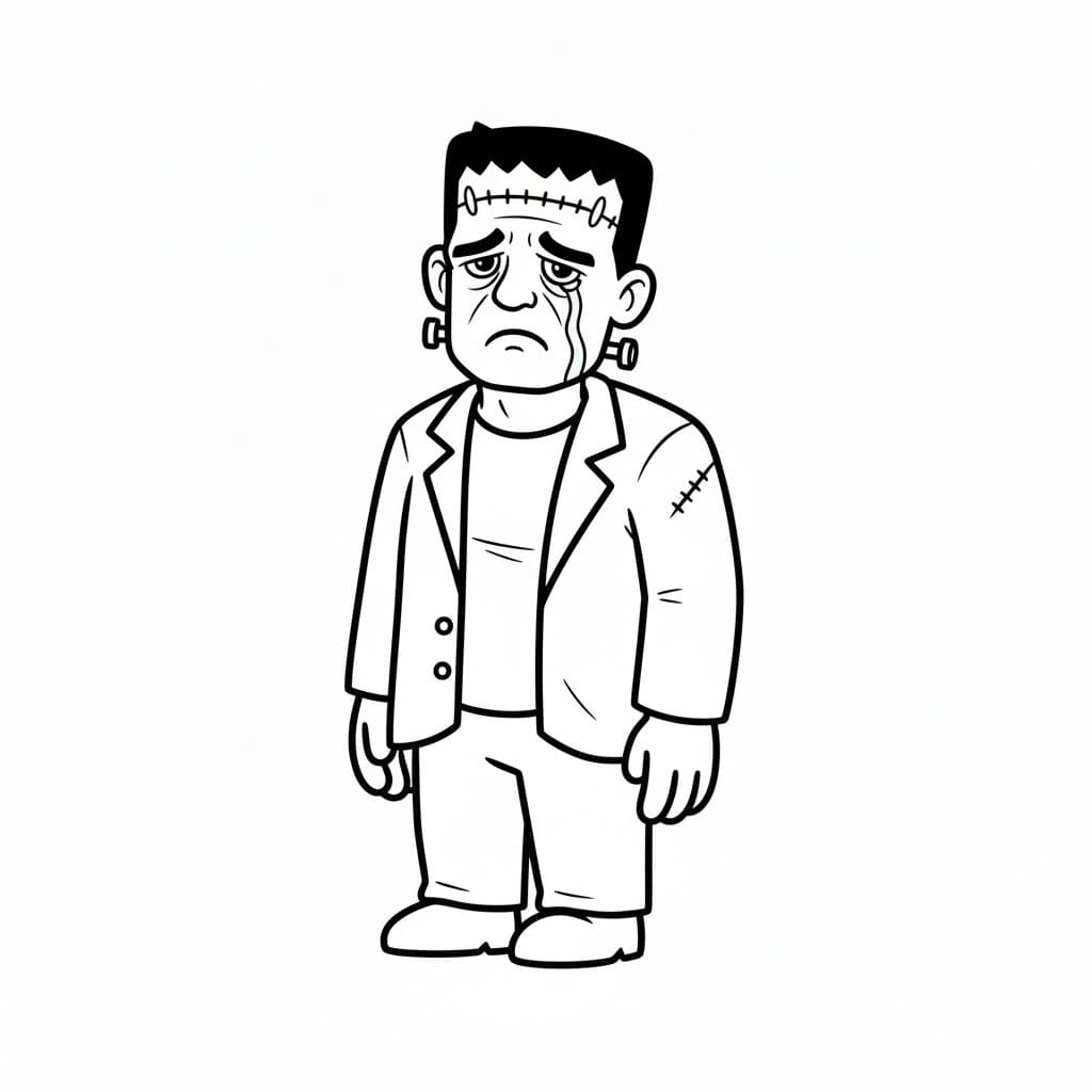 Zeichnen Frankenstein druckbar für Kinder