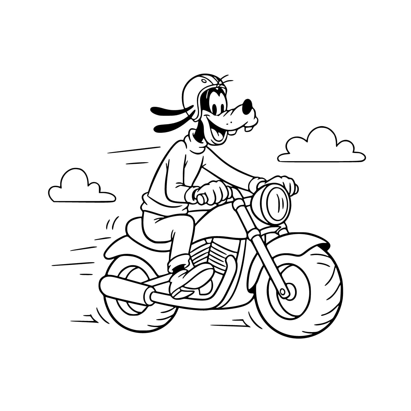 Zeichnen Goofy druckbar für Kinder