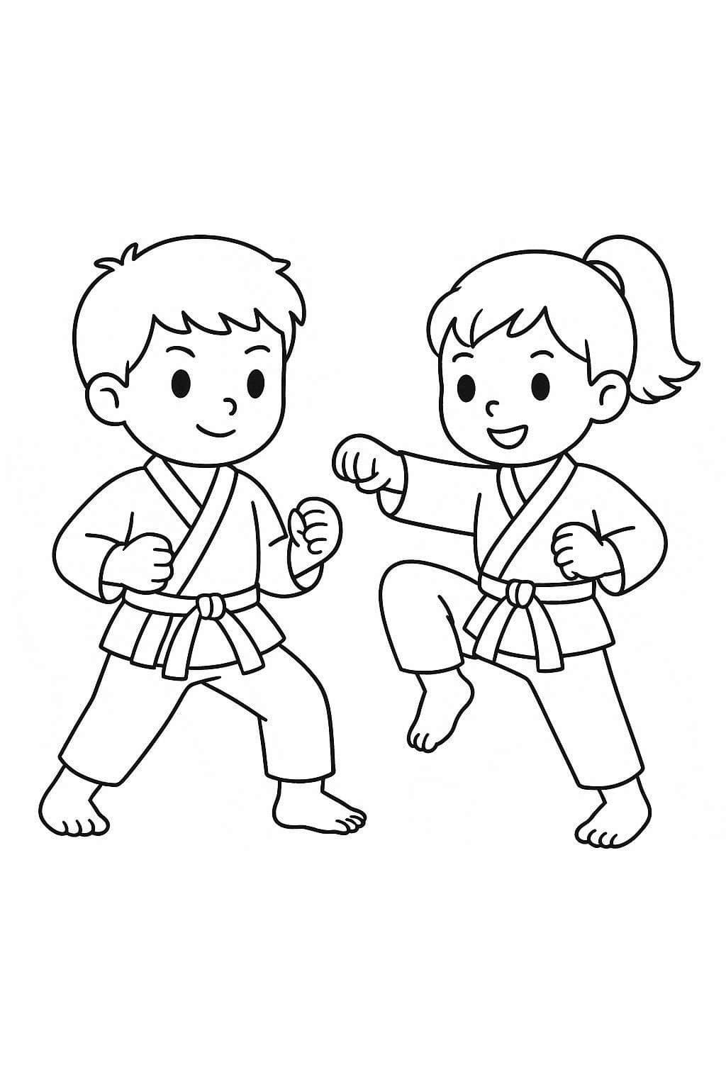 Zeichnen Karate druckbar schlicht