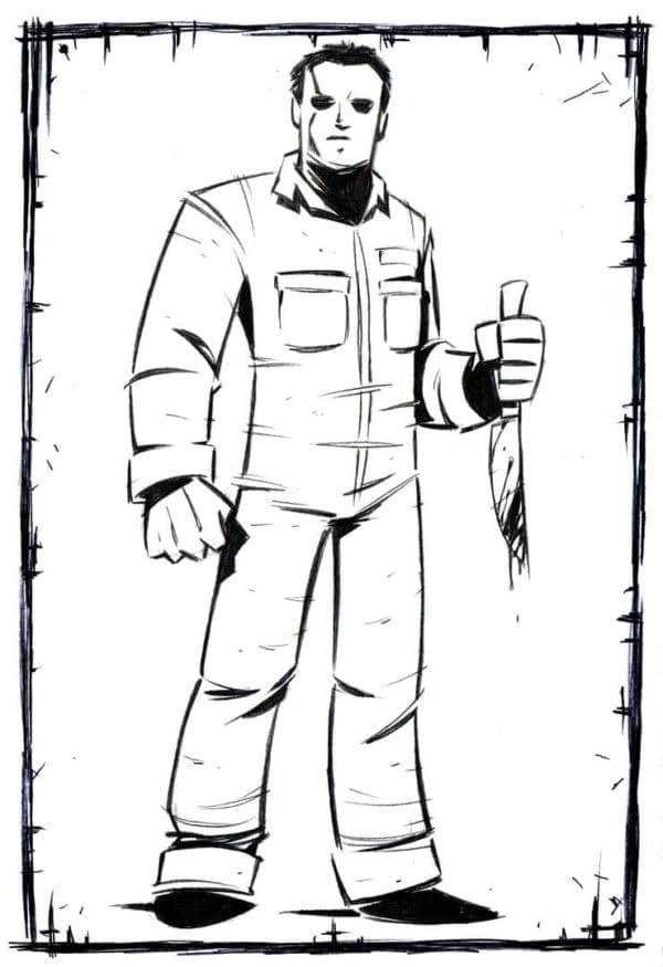 Zeichnen Michael Myers kostenlos druckbar schlicht