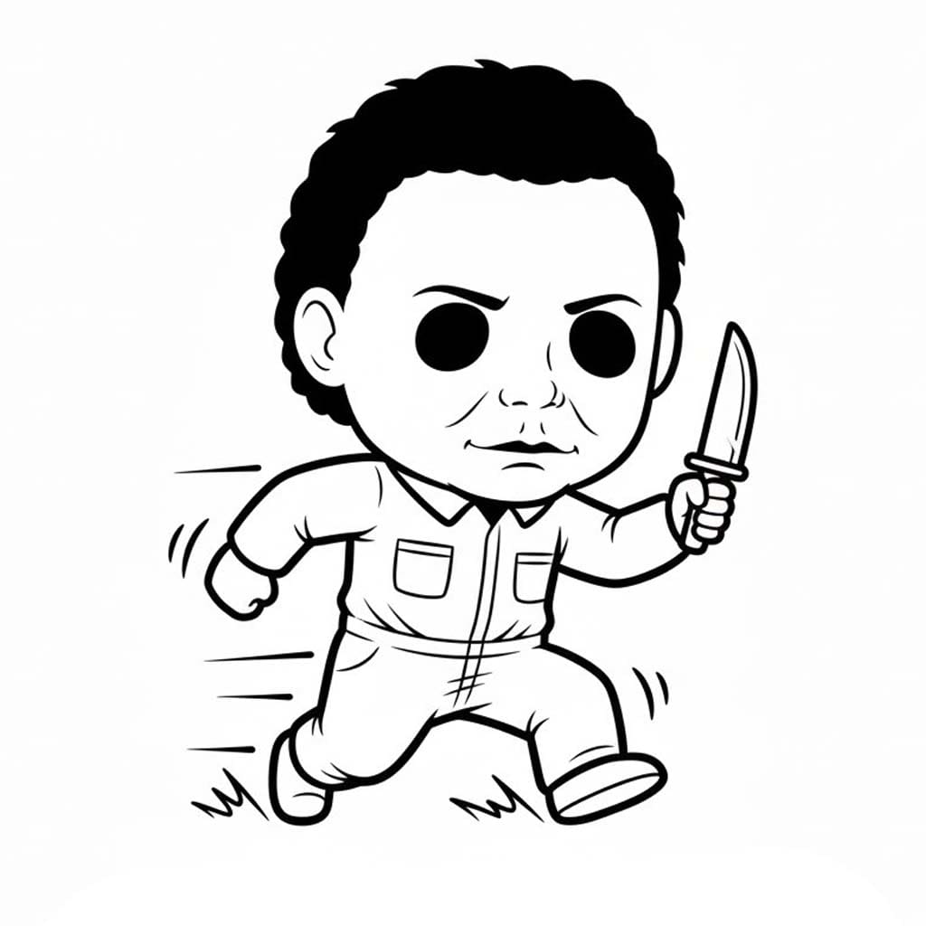 Zeichnen Michael Myers kostenlos für Kinder