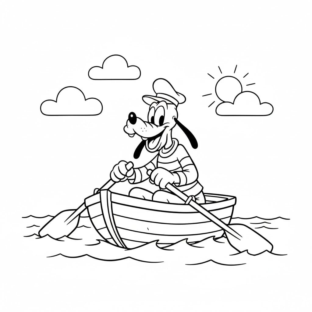 Zeichnen Pluto druckbar für Kinder